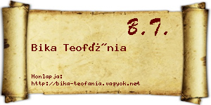 Bika Teofánia névjegykártya